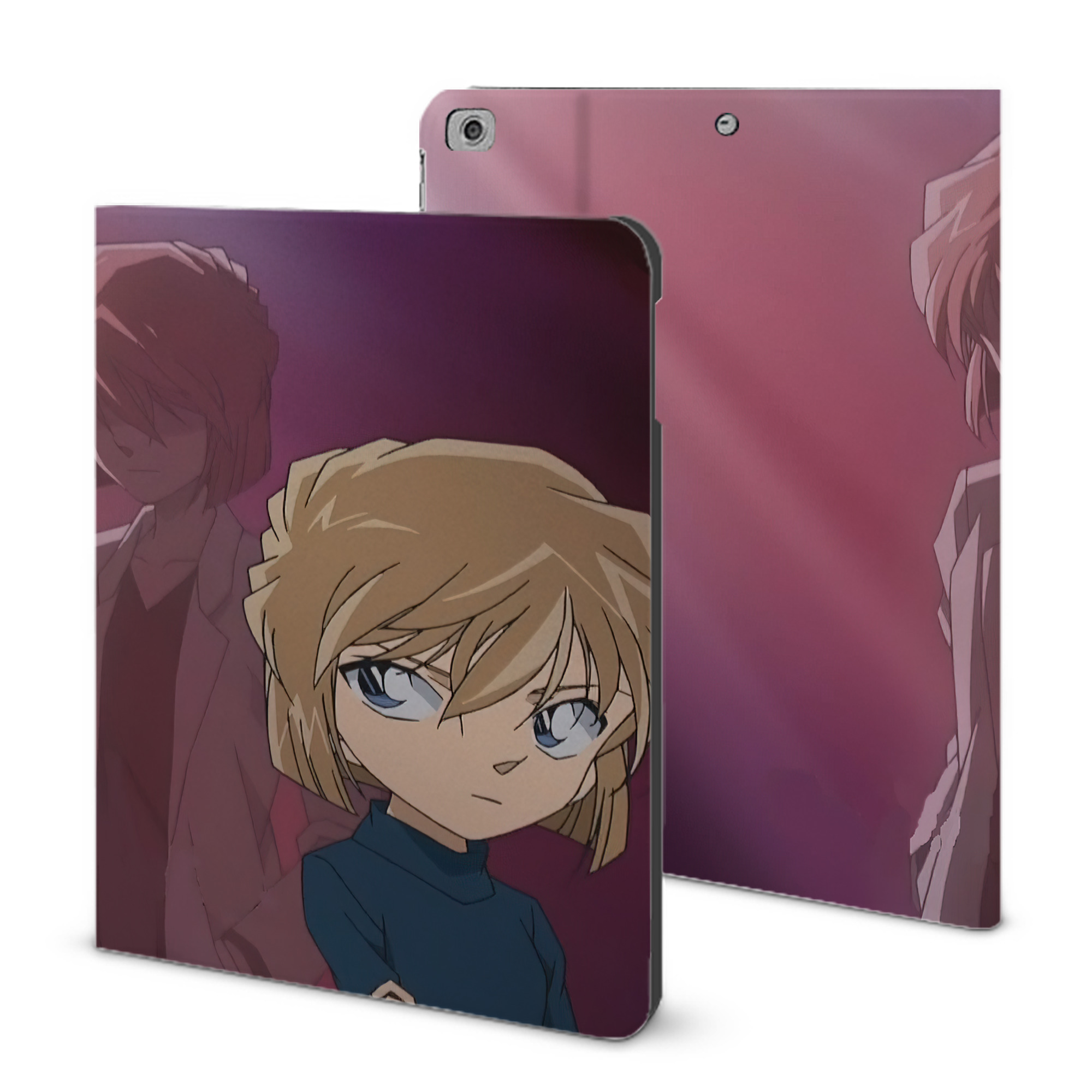 （画像用） 名探偵コナン Detective Conan IPad ケース ブック型 PUレザー TPU 耐衝撃 軽量 薄型 ペン収納なし 全面保護 IPad 各モデル対応